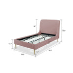 Stege Twin Bed - Blush with Gold Legs