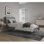 Stege Twin Bed - Grey with Gold Legs