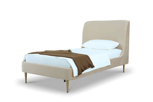 Stege Twin Bed - Taupe with Gold Legs