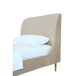 Stege Twin Bed - Taupe with Gold Legs