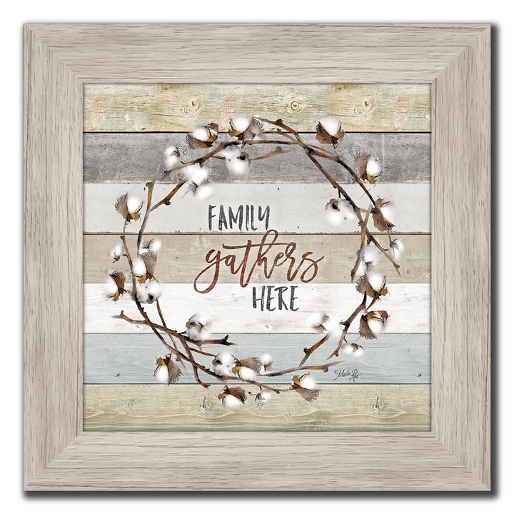 Wood Wreath I Wall Art - Light Brown/White - 12 X 12