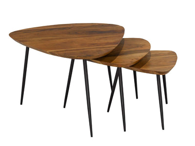 Brea Nesting Tables (Set of 3) - Oak and Black