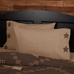 Millard Standard Pillow Case - Black/Dark Tan - Set of 2