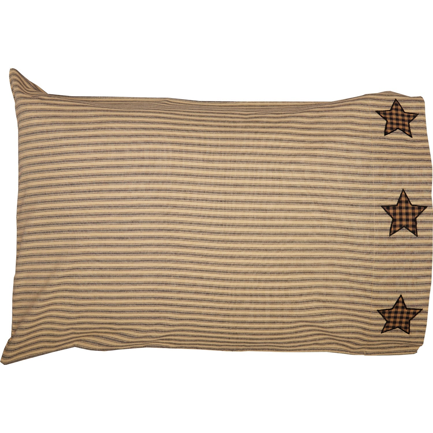 Millard Standard Pillow Case - Black/Dark Tan - Set of 2