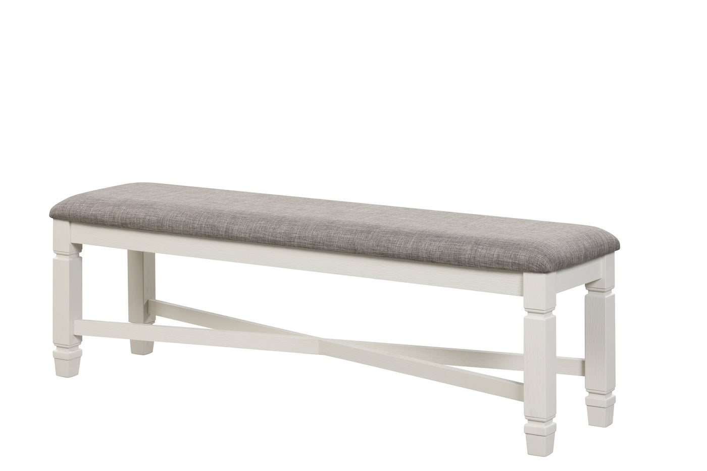 Vespera Dining Bench - White, Grey