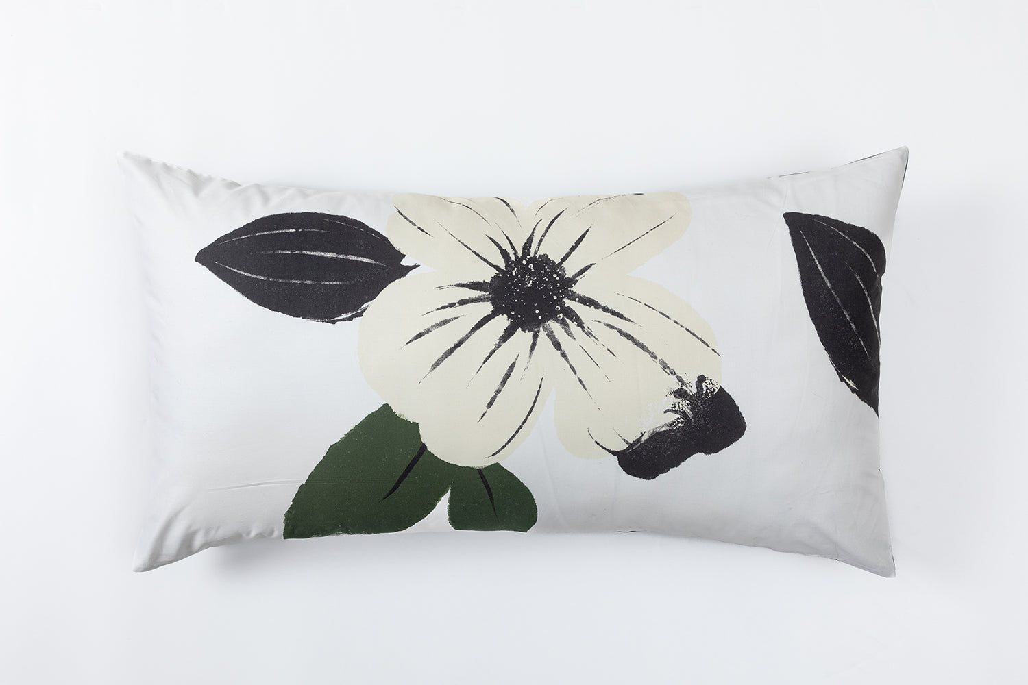 In Full Bloom 5-Piece King Comforter Set - White, Green, Black