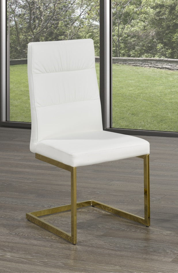 Cierra Dining Chair - White, Gold