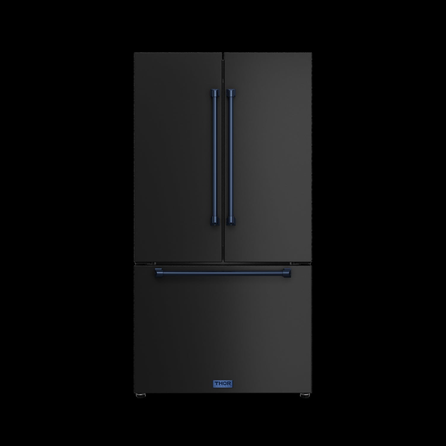Thor Kitchen - Gordon Ramsay Collection 36" 20.3 Cu. Ft. Matte Black Counter-Depth French Door Refrigerator with Ice Maker - RF3621CTD00-BLU