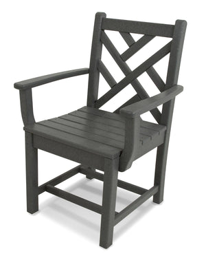 POLYWOOD® Chippendale Dining Arm Chair - Slate Grey