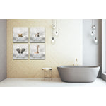 Bathtime Friends I Wall Art - Light Brown/White - 18 X 18