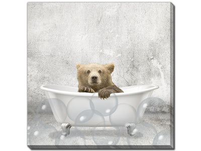 Bathtime Friends I Wall Art - Light Brown/White - 18 X 18