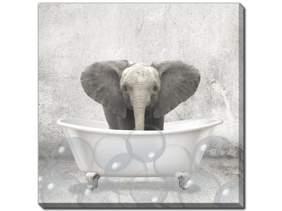 Bathtime Friends II Wall Art - Grey/White - 18 X 18