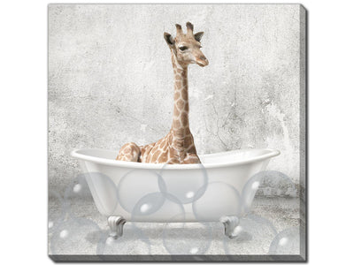 Bathtime Friends III Wall Art - Light Brown/White - 18 X 18