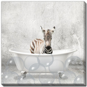 Bathtime Friends IV Wall Art - Grey/White - 18 X 18