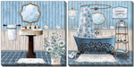 Beach Bathroom Wall Art - Blue - 16 X 16 - Set of 2