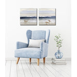 Surf Birds Wall Art - Blue - 16 X 16 - Set of 2