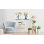 Blue Boot Blooms Wall Art - Blue/Green/White - 16 X 20
