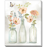 Petals in Bottles I Wall Art - White/Green/Pink - 16 X 20