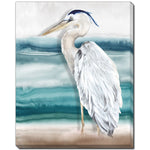 Shoreside Heron II Wall Art - White/Teal - 16 X 20