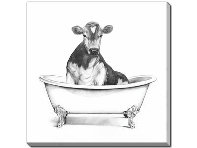 Bathtub Friends VIII Wall Art - White/Black - 18 X 18