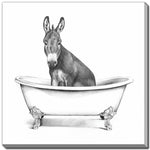 Bathtub Friends IX Wall Art - White/Black - 18 X 18