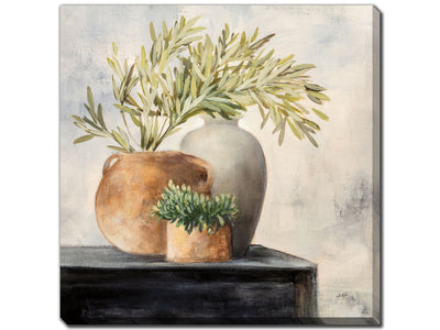 Plants in Pots I Wall Art - Light Brown/Green - 24 X 24