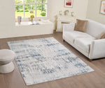 Merinos Cozy 5'3" x 7'5" Area Rug with Underpad - Cream, Light Blue