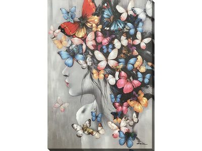 Butterfly Thoughts Wall Art - Multi-Colour - 28 X 40