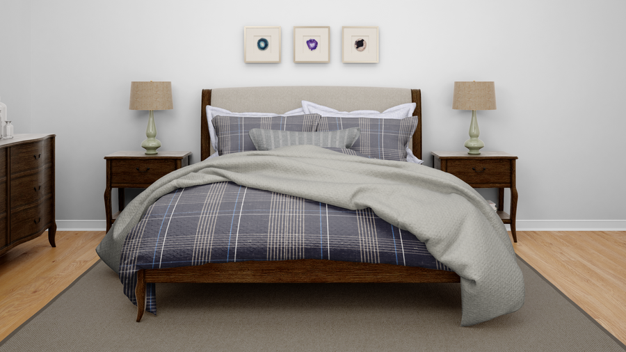 Cotton House Double/Queen Textured Blanket - Grey