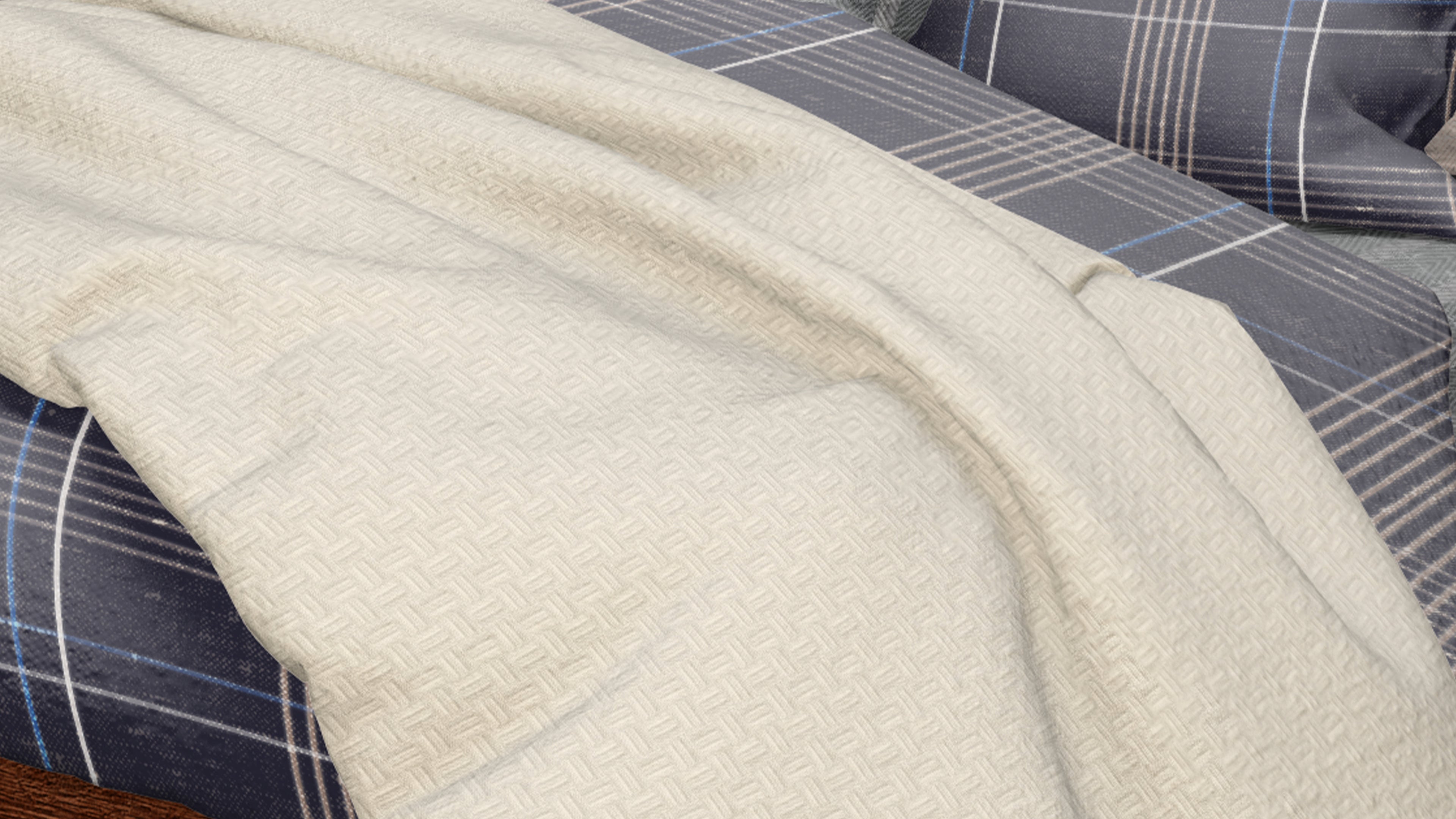 Cotton House Twin Textured Blanket - Cream