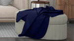 Cotton House King Textured Blanket - Blue