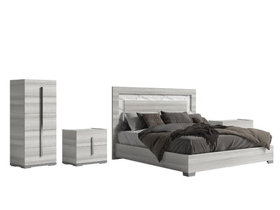 Carrara 5-Piece King Bed Package - Grey, White