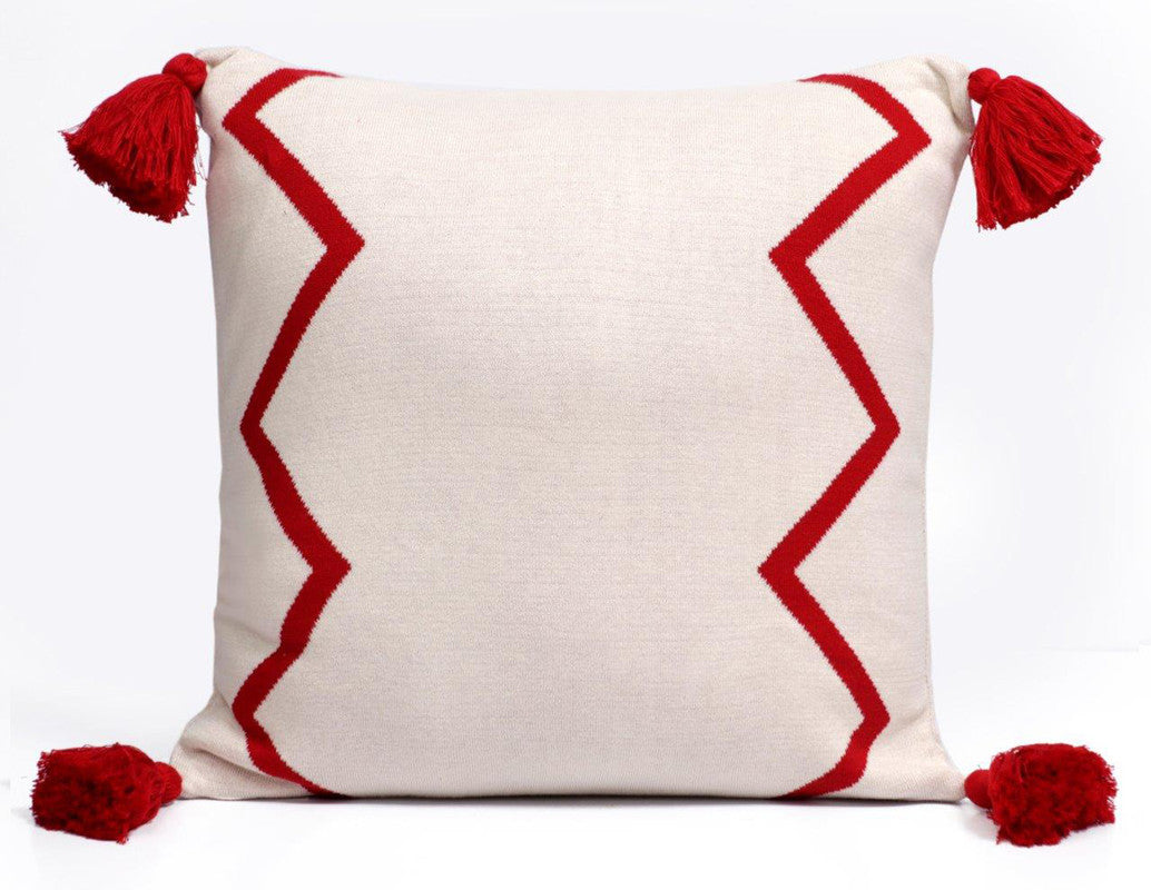 Aydin I 20" x 20" Decorative Cushion - Red/Natural