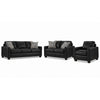 City Leather Sofa, Loveseat and Chair Set - Black