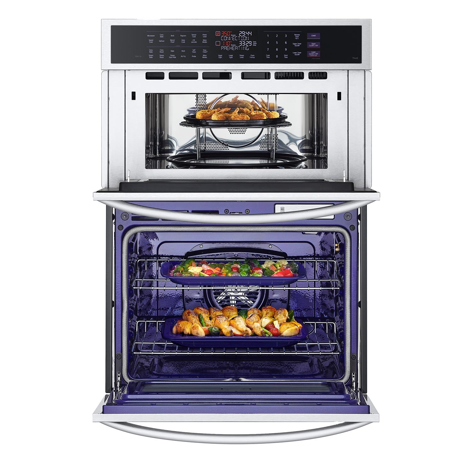 LG Smudge Resistant Stainless Steel Smart Combination Wall Oven with True Convection, InstaView®, Air Fry, Steam Sous Vide (6.4 Cu. Ft) - WCEP6427F