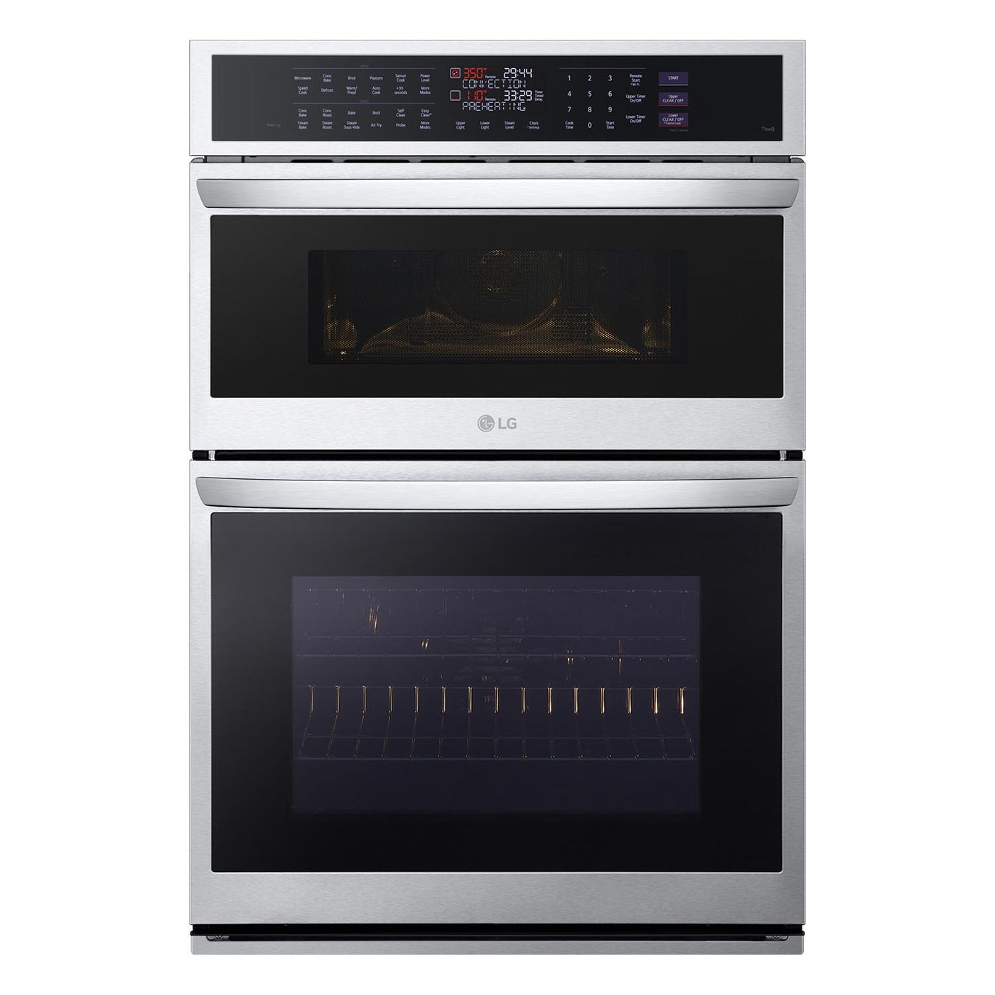 LG Smudge-Proof Stainless Steel Smart Combination Wall Oven with True Convection, InstaView®, Air Fry, Steam Sous Vide (6.4 Cu. Ft) - WCEP6427F