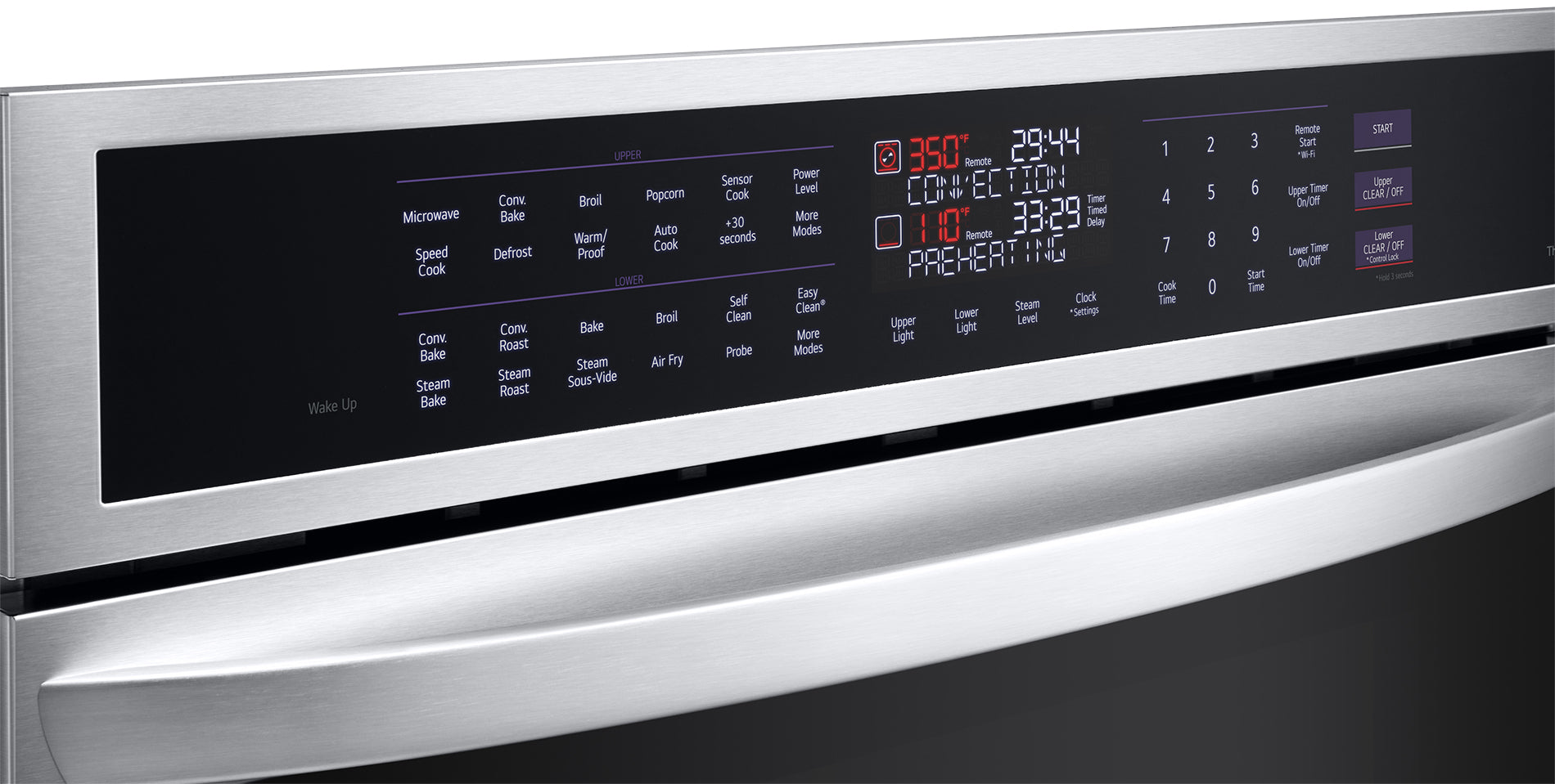 LG Smudge Resistant Stainless Steel Smart Combination Wall Oven with True Convection, InstaView®, Air Fry, Steam Sous Vide (6.4 Cu. Ft) - WCEP6427F