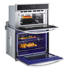 LG Smudge Resistant Stainless Steel Smart Combination Wall Oven with True Convection, InstaView®, Air Fry, Steam Sous Vide (6.4 Cu. Ft) - WCEP6427F