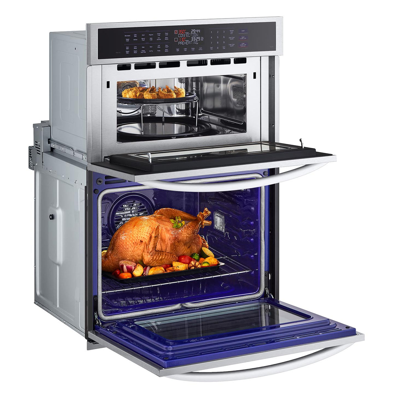 LG Smudge Resistant Stainless Steel Smart Combination Wall Oven with True Convection, InstaView®, Air Fry, Steam Sous Vide (6.4 Cu. Ft) - WCEP6427F