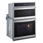 LG Smudge Resistant Stainless Steel Smart Combination Wall Oven with True Convection, InstaView®, Air Fry, Steam Sous Vide (6.4 Cu. Ft) - WCEP6427F