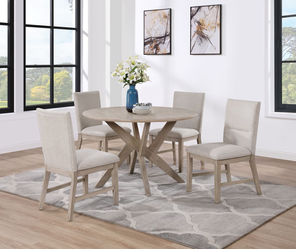 Sassari 5-Piece Dining Set - Taupe, Beige