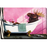 Moose Having Me Time Canvas Wall Art - 38 X 60