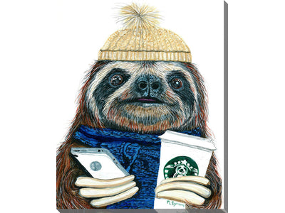 Millennial Sloth Canvas Wall Art - 30 X 45
