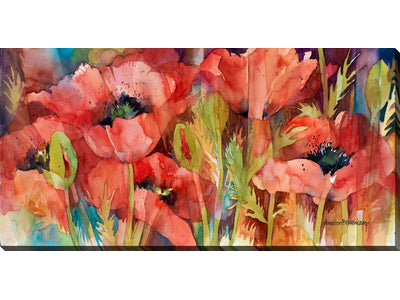 Floral Celebration Canvas Wall Art - 20 X 40