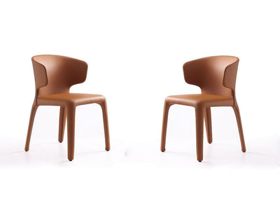 Kediri Dining Chair Set of 2 - Saddle Brown