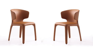 Kediri Dining Chair Set of 2 - Saddle Brown