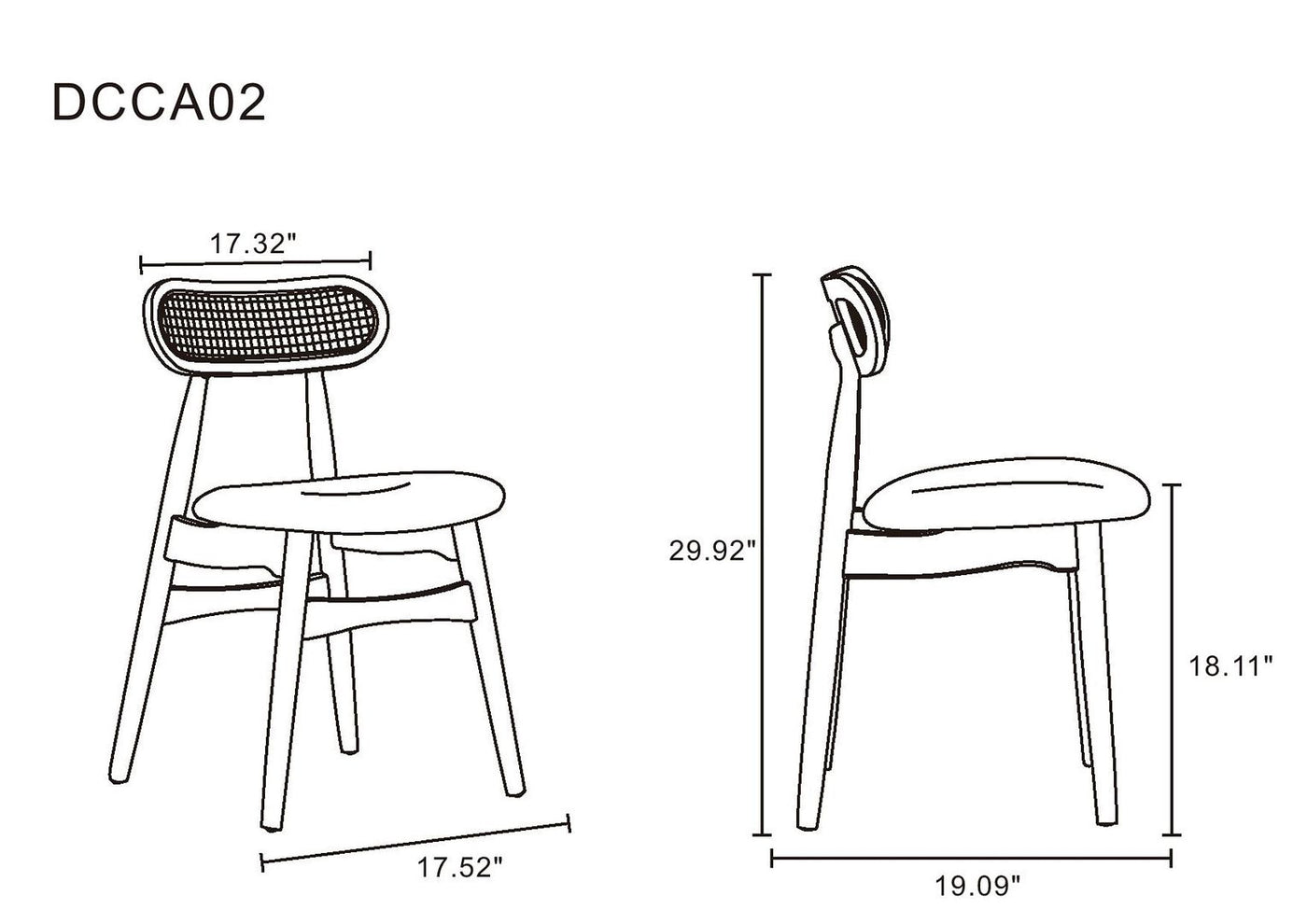 Oliver Dining Chair - Black/Grey - Set of 2