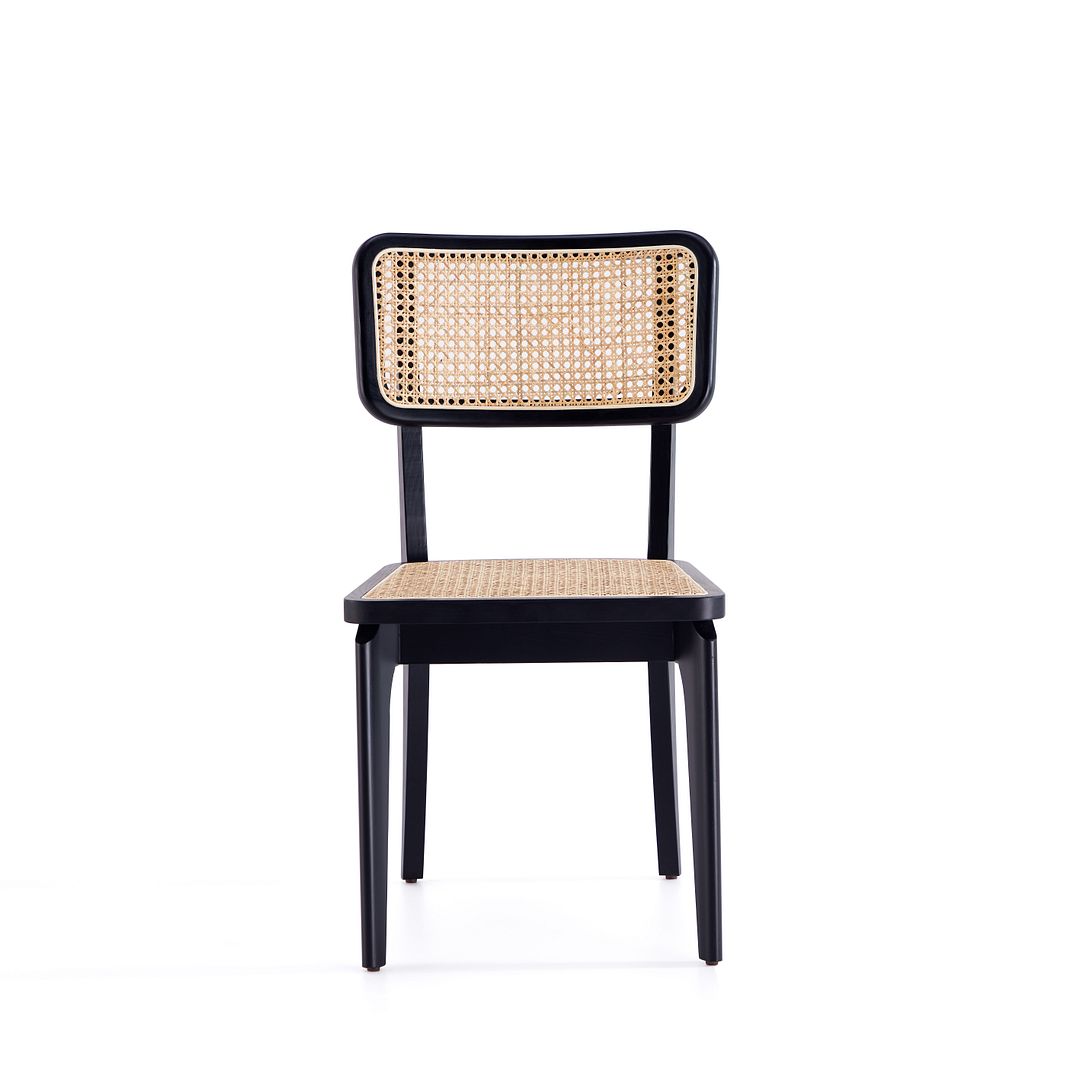 Stensby Dining Chair - Black/Natural Cane - Set of 2
