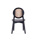 Koldby Round Dining Chair - Black/Natural Cane - Set of 2
