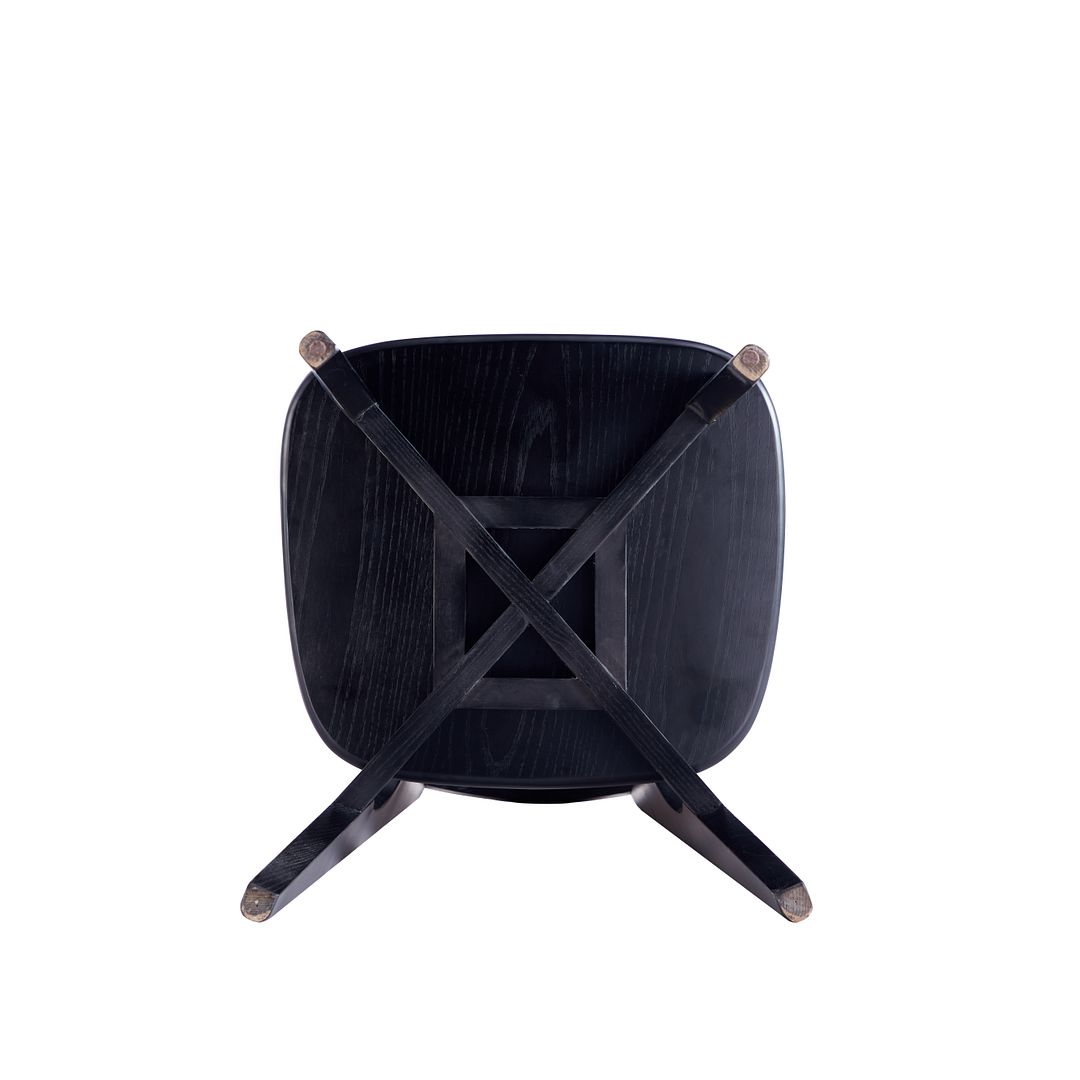 Koldby Round Dining Chair - Black/Natural Cane - Set of 2
